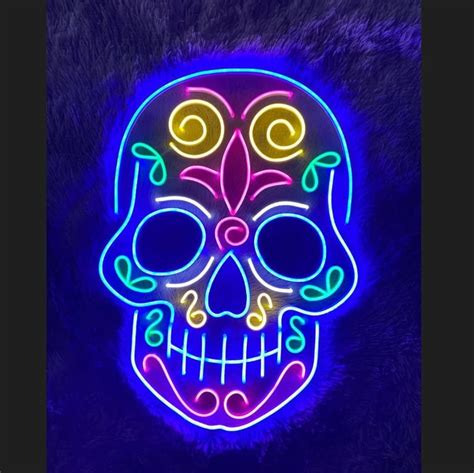 Amazon.com : Hallowen Led Neon Sign Skeleton Skull Neon Sign Skull Led Sign Game Room Led Sign ...