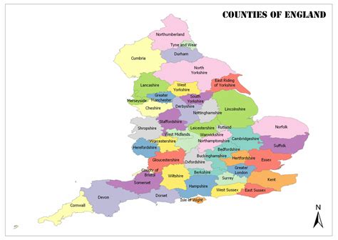 Map Of England By County - Willy Julietta
