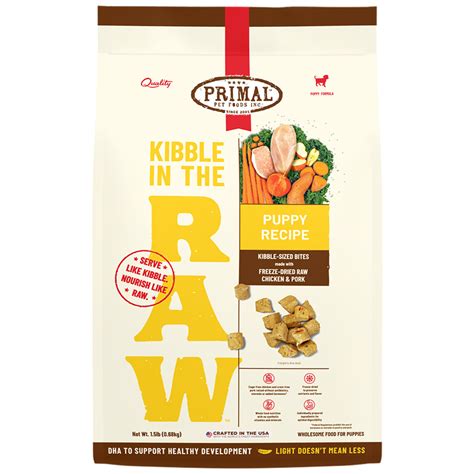 Primal Kibble In The Raw Puppy Chicken & Pork Recipe Kibble-Sized Bite – Houston Raw Pet Food