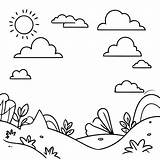 Premium Vector  Illustration Of A Cute Sky Drawing For Kids sketch template