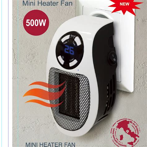 500W Electric Heater Portable Remote Control Mini Handy Wall Heater winter Desktop Adjustable ...