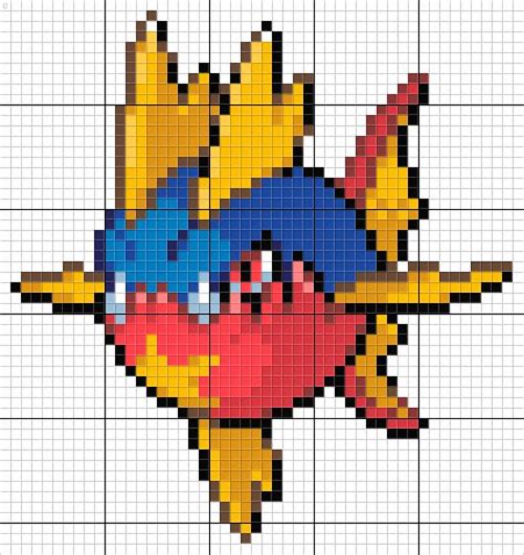 Carvanha Pixel Art Pattern | Pixel art pokemon, Pixel art pattern, Pokemon cross stitch