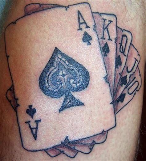 Royal flush | Card tattoo designs, Ace of spades tattoo, Playing card tattoos