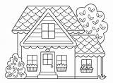 Vector Black And White Country house Line Icon Isolated On  sketch template