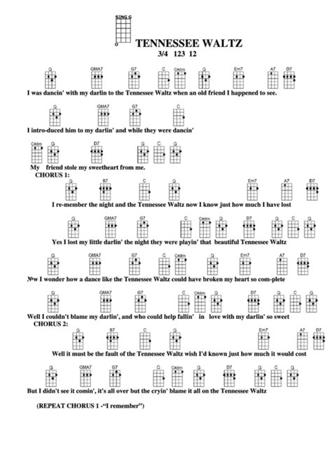 Tennessee Waltz Chord Chart printable pdf download