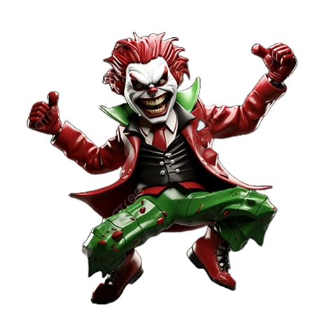 Bad 3d Joker Dancing In Dark Red And Black Transparent Background, 3d ...