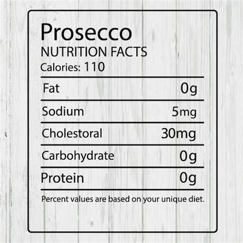 Prosecco Nutrition Facts Templates Png Jpg Ai Files - Etsy