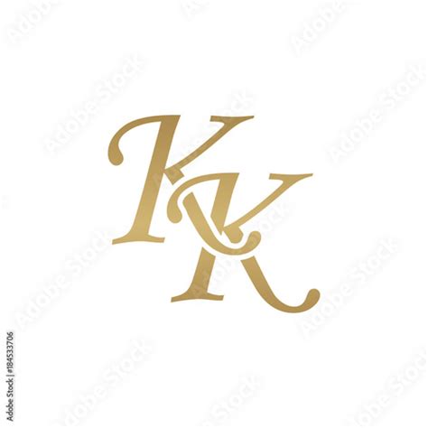 "Initial letter KK, overlapping elegant monogram logo, luxury golden ...