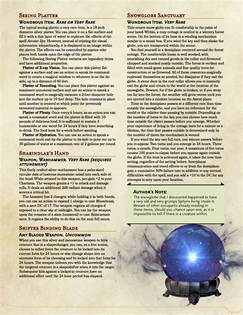 DnD 5e Homebrew — Magnificent Magic Items by Vecna_Is_My_Co-Pilot...