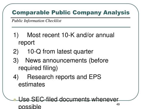 Comparable Company Analysis