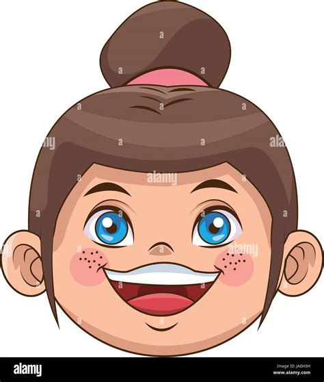 cute cartoon girl laugh face expression vector illustration Stock Vector Image & Art - Alamy