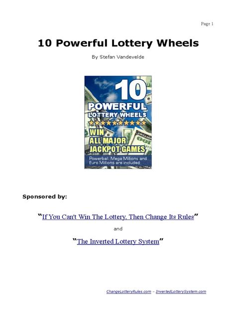 10 Powerful Lottery Wheels | PDF | Lottery | Gambling Games