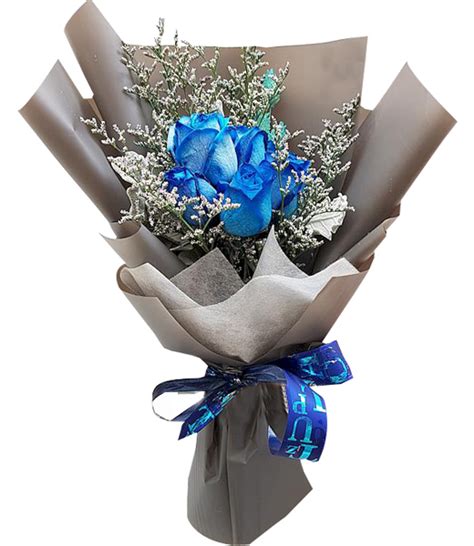 6 pcs Blue Roses Bouquet Delivery to Manila Philippines