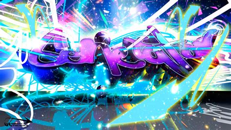 3D violet graffiti wallpaper | Urban Art Wallpaper