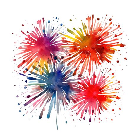 Watercolor Firework Clip Art, Firework, Rocket, Carnival PNG Transparent Image and Clipart for ...