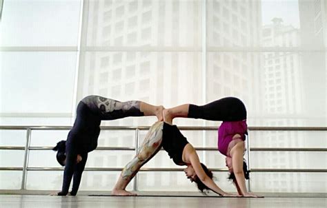 Pin by Kelsey G on Acroyoga | Three person yoga poses, Partner yoga poses, Yoga poses for two