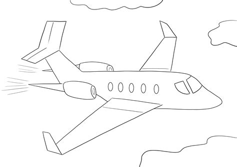 Small Airplane coloring page for free printing and downloading