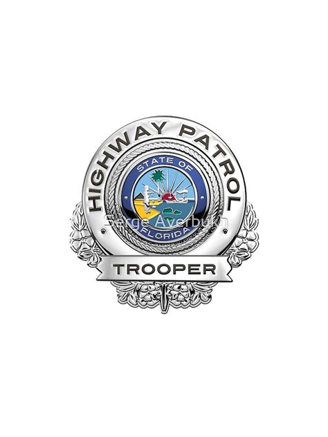 "Florida Highway Patrol - FHP Trooper Badge over White Leather ...