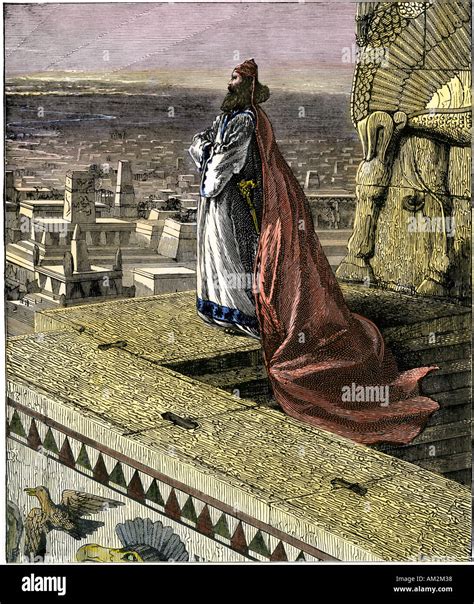 King Nebuchadnezzar II overlooking the city of Babylon 8th century BC Stock Photo, Royalty Free ...