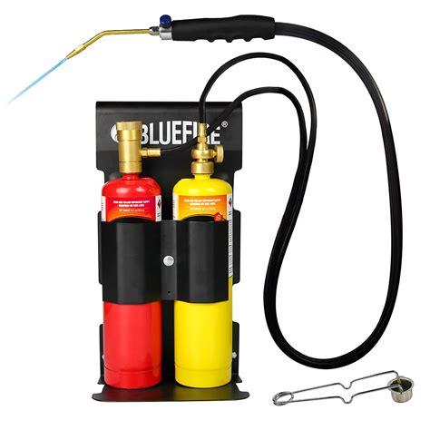 Buy BLUEFIRE Oxypropane Welding Cutting Torch Kit with Flint Lighter and Cylinder Holder Rack ...