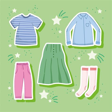 cartoon clothes set 3677083 Vector Art at Vecteezy