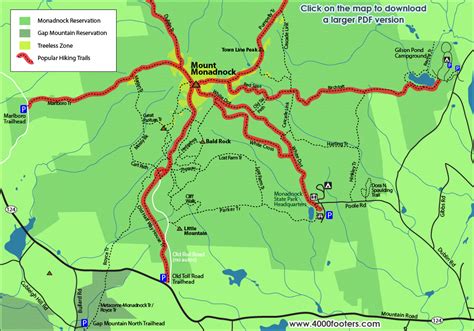 Mount Monadnock Hiking Trail Map