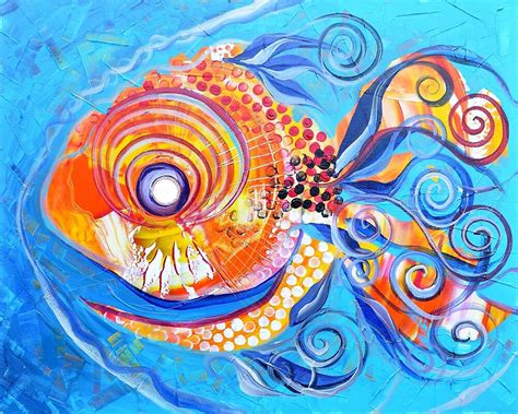 "Expressive abstract FISH ART / design from J. Vincent Scarpace ...