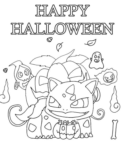 Cute Pokemon Halloween Coloring Page - Free Printable Coloring Pages for Kids