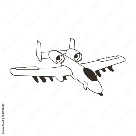 thunderbolt A10 warthog jet fighter vector design Stock Vector | Adobe ...