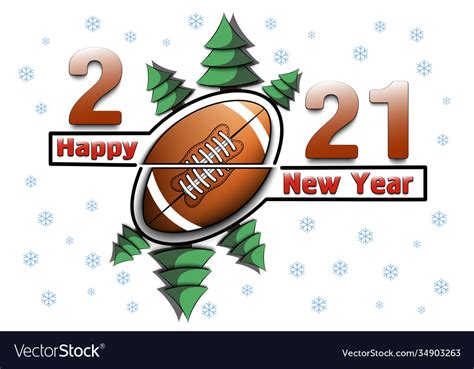 Happy new year 2021 and football ball Royalty Free Vector