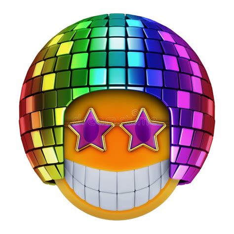 Emoji Sphere with Disco Ball. Stock Illustration - Illustration of club, cheerful: 137925551