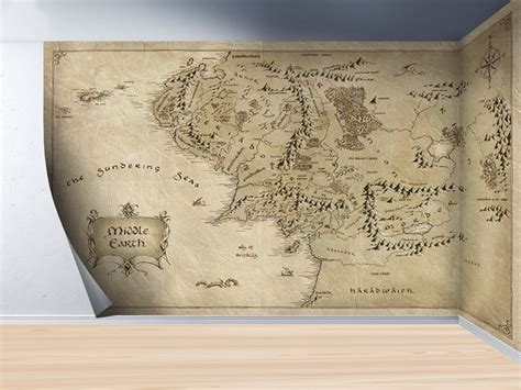 LOTR Map Wallpaper Map Wallpaper Wall Deco Stylish 3D - Etsy