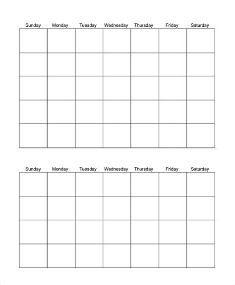 Printable Blank Calendar Template Word - Printable Templates