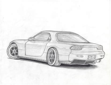 Mazda Rx7 Sketch at PaintingValley.com | Explore collection of Mazda ...