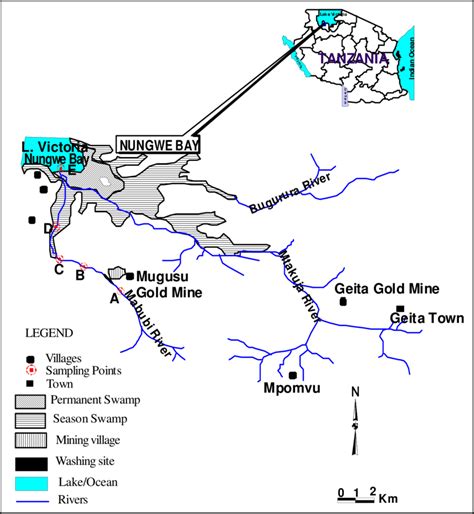 Map of Geita district to show sampling points | Download Scientific Diagram