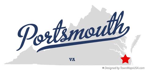 Map of Portsmouth, VA, Virginia