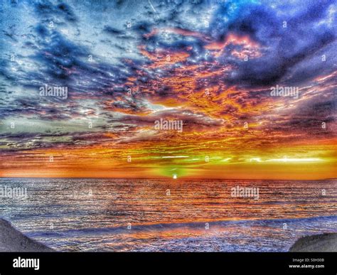 Pacific Ocean sunset Stock Photo - Alamy