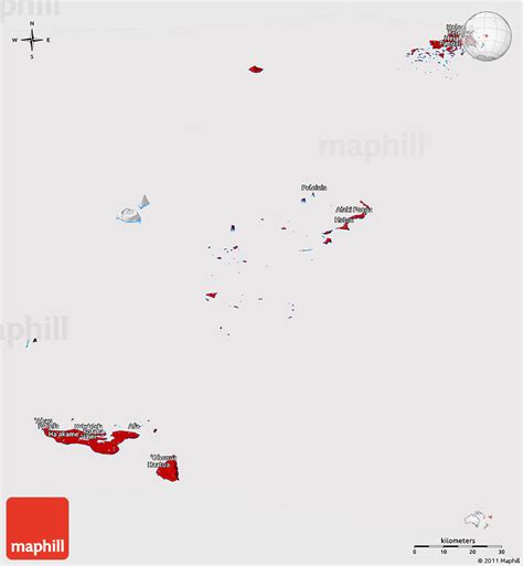 Flag Panoramic Map of Tonga