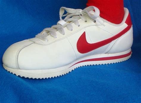 Retro Throwback Nike Leather Sneakers with Red Swoosh 70s