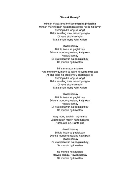 Hawak Kamay Lyrics | PDF