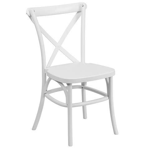 Amazon.com - HERCULES Series White Resin Indoor-Outdoor Cross Back Chair with Steel Inner Leg ...