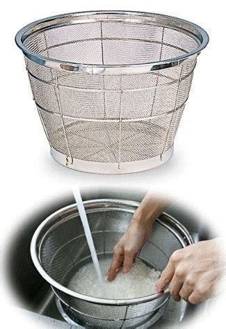 Stainless Deep Colander - Made in Japan Tall Rice Mesh Colander