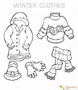 Winter Clothes Coloring Page 02  Free sketch template