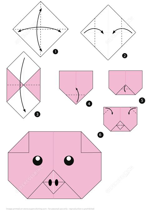 How to Make an Origami Pig Face Instructions | Free Printable ...