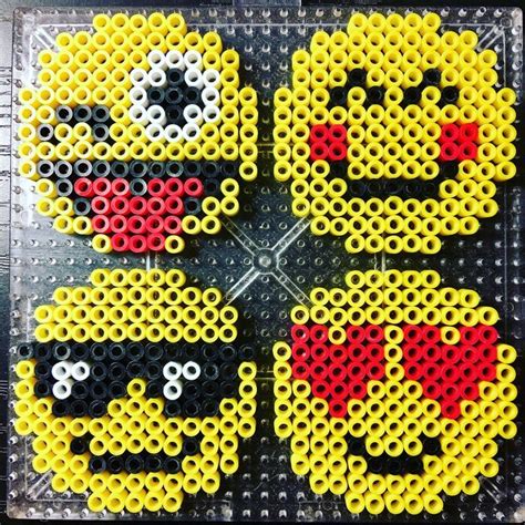 Perler Beads patterns emojis, 拼豆图纸 | Melt beads patterns, Perler bead ...