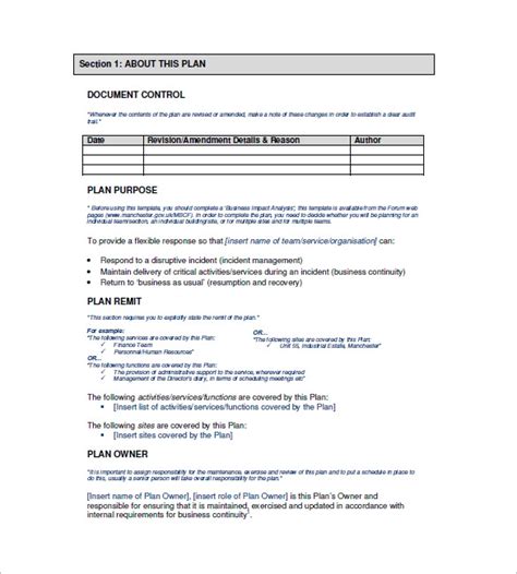 16+ Free Business Continuity Plan Templates | MS Word & PDF Samples ...