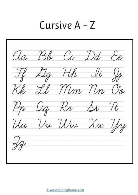 Cursive Writing Practice Sheets A-z Clearance Outlet ...