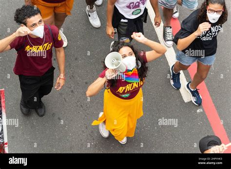 Crowd of Brazilians protests against the government of President Jair ...