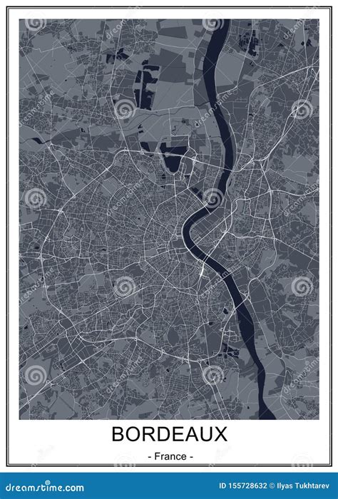 Mapa De La Ciudad De Burdeos, Francia Ilustración del Vector - Ilustración de plan, burdeos ...