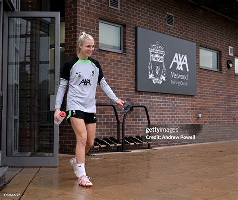 Sophie Roman Haug of Liverpool Women during a training session at AXA ...